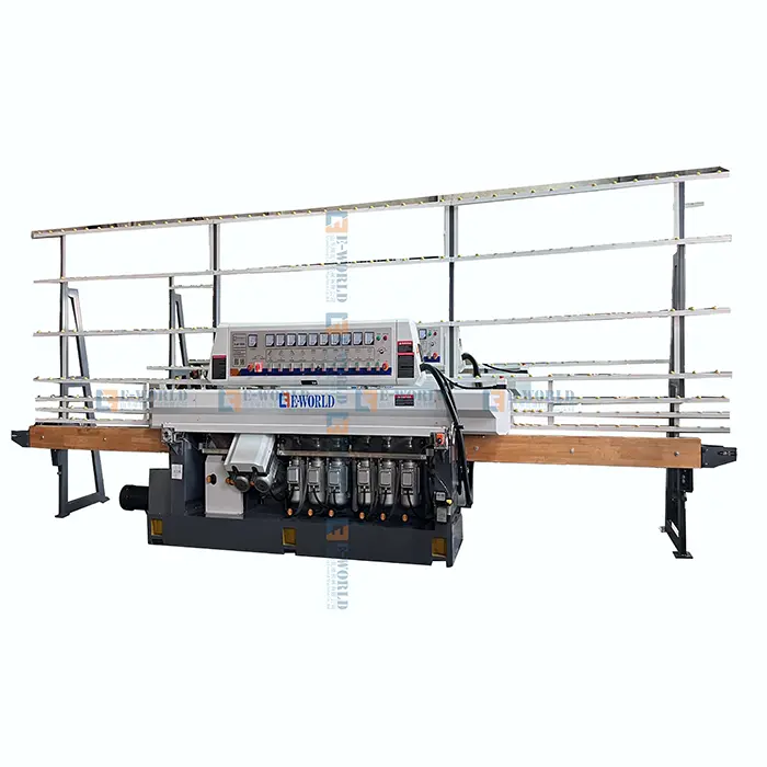 10 Motors glass straight edge edging and polishing machine with PLC